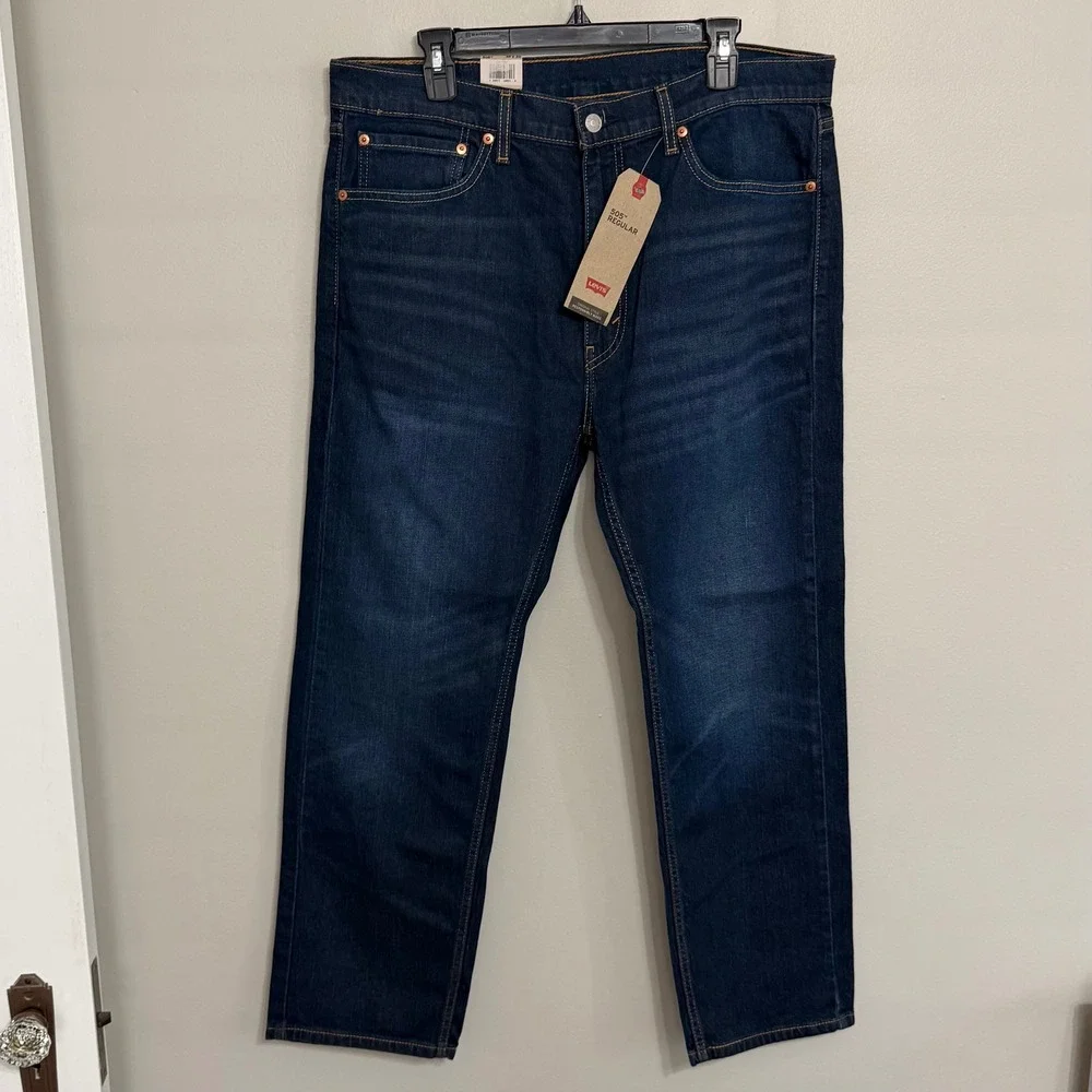 NEW Levi's 505 Men 38x30 (Actual 36x29) Regular Fit Stretch Straight Jeans *Read